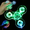 Tagital Crystal LED Light Fidget Spinner Finger Hand Tri Hand Ceramic Desk Toy Anxiety Stress Reducer For Kids Adults