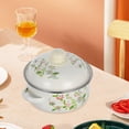thumbnail image 5 of REOFLYUP 3Pcs Retro Enamelware Small Stock Pots with Lid Beige Floral Pattern for Home, 5 of 5