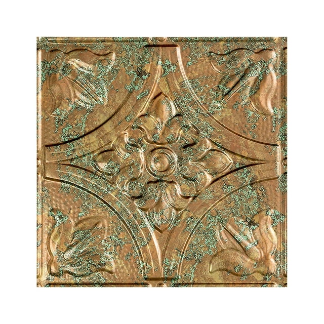 Fasade Easy Installation Traditional 2 Copper Fantasy Glue Up Ceiling Tile/ Ceiling Panel (12" X 12" Sample)