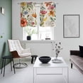 thumbnail image 4 of Summer Botanical Kitchen Curtains Small Short 39 Inch Length, Vintage Watercolor Flower Palnt Grommet Top Bedroom Living Room Curtains, Light Filtering Cafe Curtain Drapes 2 Panels Set 55''x39'', 4 of 9