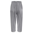 thumbnail image 4 of YYDGH Cotton Linen Pants for Women Summer Palazzo Lounge Pants Casual Baggy Elastic Waist Cropped Trouser with Pockets Gray XXL, 4 of 5