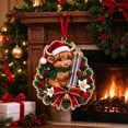 thumbnail image 4 of Cififendec Christmas Money Holder 6.38"×5.91", Santa Hat Highland Cow Holding Clear Wish Tube for Tree Mantel Window Decor, 4 of 6