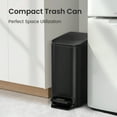 thumbnail image 5 of Cesun 1.6 Gallon Small Bathroom Trash Can, Stainless Steel Garbage Bin with Lid, Matte Black, 5 of 7