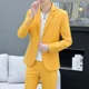 thumbnail image 2 of Conjunto de 2 piezas para hombre, traje completo para hombre y blazer, tendencias, disfraces, primavera, otoño, formal, clásico, pantalones, ropa, 2 of 4