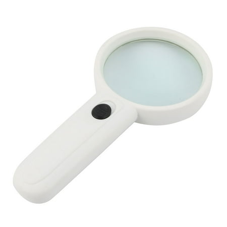 Latigo Handle Light - Unique Bargains Plastic Handle White Illuminated Light Magnifier Reading Magnifying Glass 3X