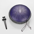 thumbnail image 4 of Graflsoa 12-Inch Carbon Steel Handpan Drum with 11 Notes in C Key, Includes Drumsticks, Carry Bag, and Stickers - Random Woven Rope Color (Purple/Navy/Black/Silver), 4 of 6
