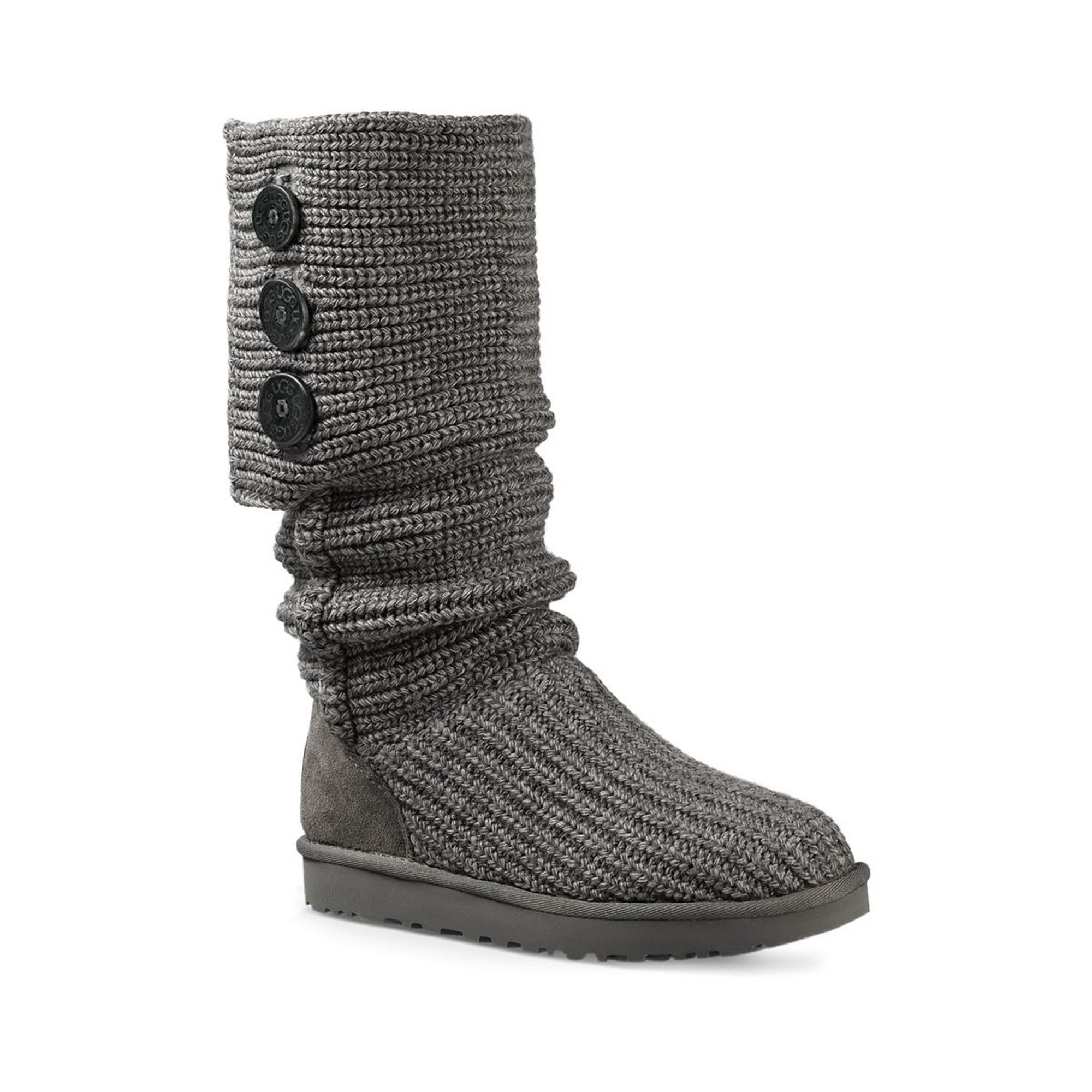 UGG Women s Classic Cardy Knit Boot Grey 1016555 GREY Walmart