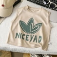 thumbnail image 2 of Zhuashum T-Shirt pour Garçon 6-7 Ans Lettre Graphique Tee Col Rond Manches Courtes Hauts Week-End Été Doux Usage Quotidien Kaki, 2 of 3