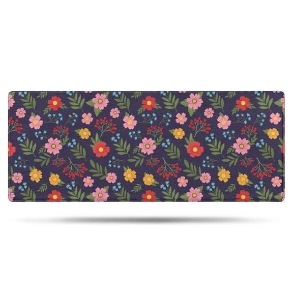 Pioneer Flower Floral Print Pattern Bathroom Rugs Mat, Non Slip Microfiber Bathroom Rug with Rubber Backing, Soft Mats for Bathroom Floor Tub Shower, 24"x60"