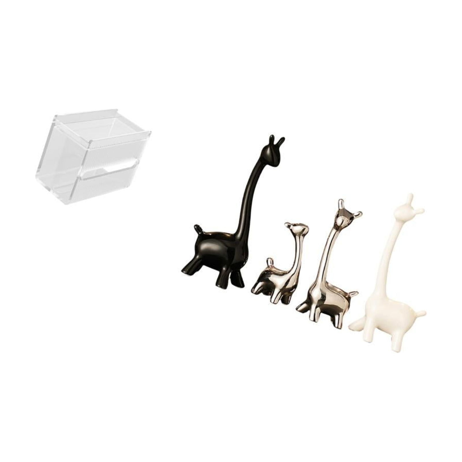 Fiocias Acrylic Toilet Paper Storage Box Modern Paper Towel Dispenser Wall Mounted Toilet Tissue Paper Holder Giraffe Figurines Ceramic Statue Furnishing Tabl