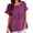 Purple, variant on Summer Fashion Womens Tops 2025 Plus Size Sexy Short Sleeve Sequins Loose Polluer Solid Round-Neck Blouse Shirt