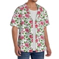 thumbnail image 2 of Uemuo Flower Pattern Cotton Linen Short Sleeve Shirts,Casual Lightweight Button Down Shirts,Vacation Beach Summer Tops-Small, 2 of 7