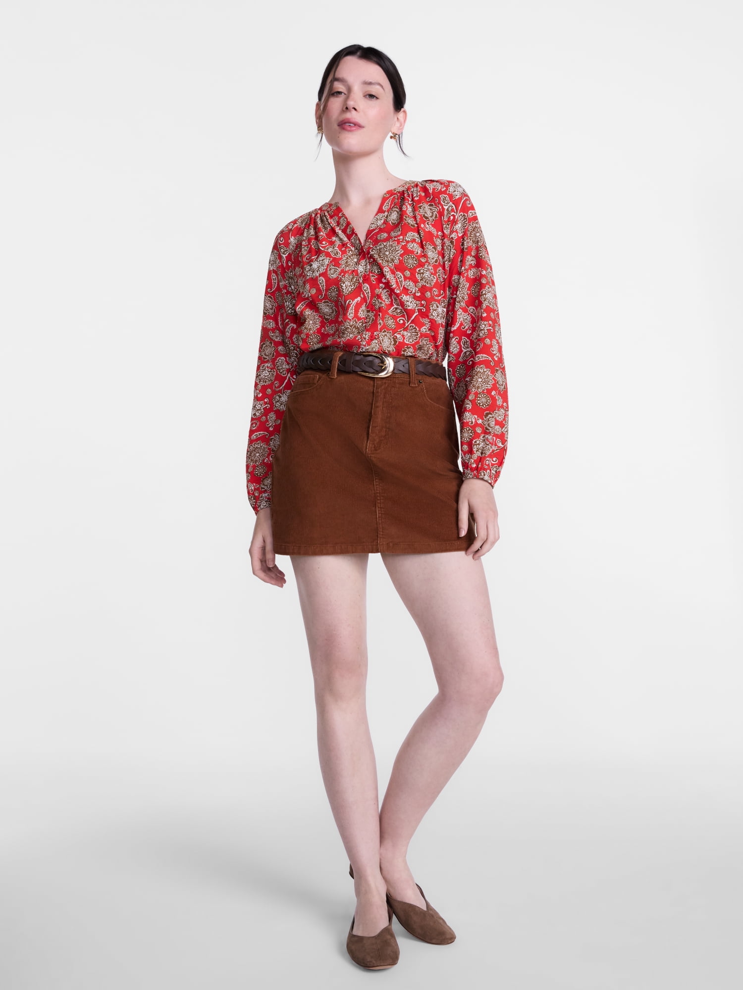 Scenario Women's Top with Poet Sleeves, Sizes XS-XXXL