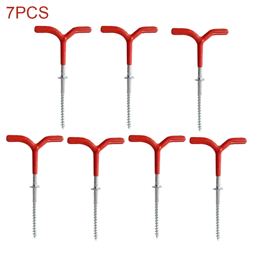 7x Winter Ice Fishing Tools Y Shape Ice Fishing Rod Holder Rest Tent Nail Pegs 