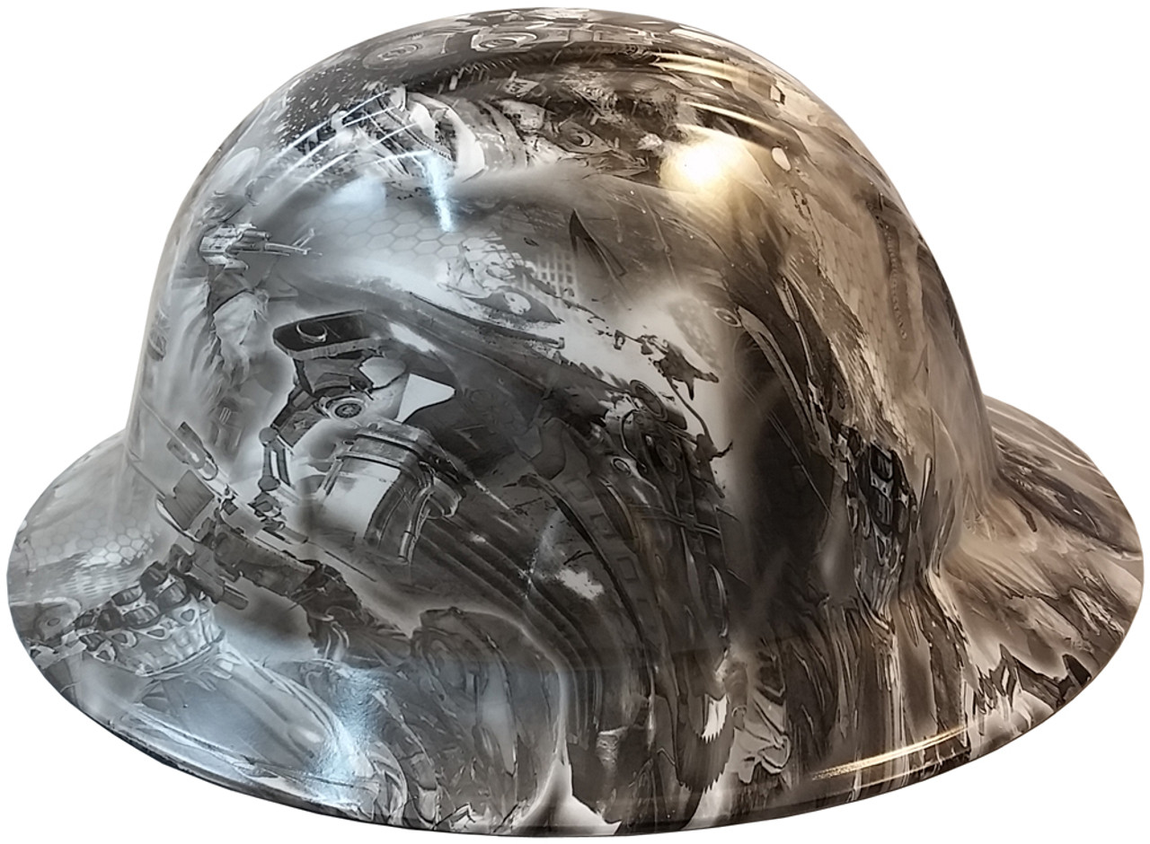 Modern Soldier Hydro Dipped Hard Hats Full Brim Design with 4 Pt Suspension