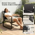 thumbnail image 3 of WWR Rocking Patio Bistro Sets 3 Piece - All-Weather - Conversation Furniture Set, Wicker Rattan Outdoor Front Porch Chair for Balcony, Porch, Garden, Backyard, Poolside, 3 of 8