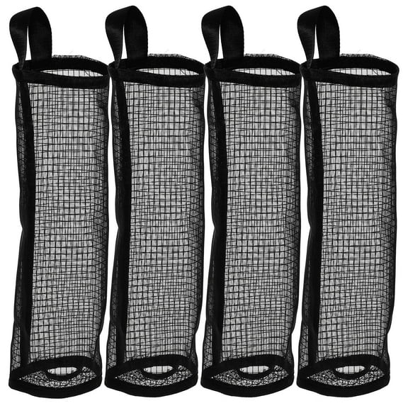 HAMPPLIES Organizing Trash Bag Rack Black 4Pcs 14.8X4.5X4.5In