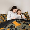 thumbnail image 5 of jejeloiu Western Farmhouse Camo Queen Comforter Set,Orange Mallard Duck Bedding Comforter Set For Teens Reversible 3 Pieces, 5 of 8