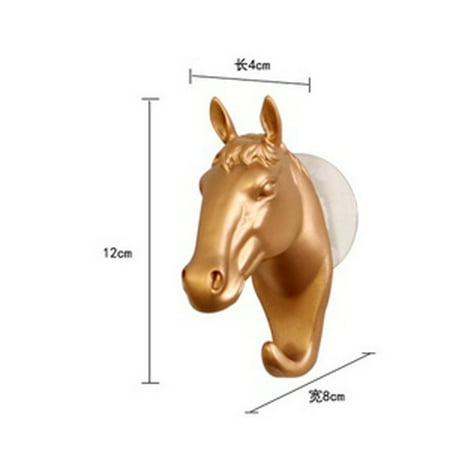 

Clearance！Wendunide Tools Wall Piece Decorative Resin Home Furnishing Modern Small Horse Hooks Wall Gold