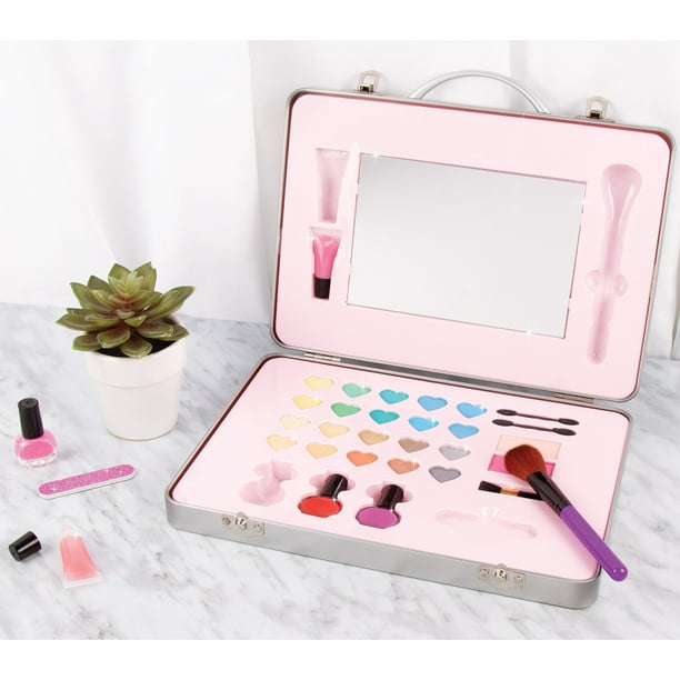 Make It Real: Glam Makeup Set - 10 Piece Travel Hard Case, Tweens & Girls, All-In-One Cosmetic & Beauty Kit, Includes Instrumental Dream Guide For Inspiration, Nails-Lips-Face, Kids Ages - Walmart.com