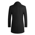 thumbnail image 3 of Mens Winter Coats Slim Fit Notched Collar Long Jacket Overcoat Fall Classic Long Jacket Overcoat Men's Fashion, Black, Size L, 3 of 3