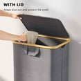 thumbnail image 4 of SpaceAid 110L Laundry Hamper with Wheels and Lid, Large Tall Clothes Basket Bin, Grey, 4 of 7