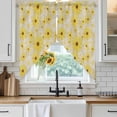 thumbnail image 6 of Farmhouse Daisy Swag Valances for Windows, Kitchen Curtains 36 Inch Length 2 Panels Set, Spring Watercolor Yellow White Floral Beige Short Curtains for Small Windows Rod Pocket Cafe Curtains 28"x36", 6 of 8