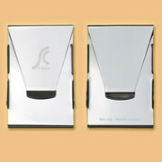 Slim Clip - Double-Sided Money Clip Wallet for Cash Credit Cards Unisex Stainless Steel - Silver