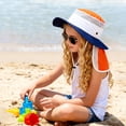 thumbnail image 4 of Xfvqtps Kids Sun Hat with Neck Flap Boys Girls Summer Hat Adjustable Strap Wide Brim Mesh Breathable Beach Sun Protection Bucket Hat, 4 of 6