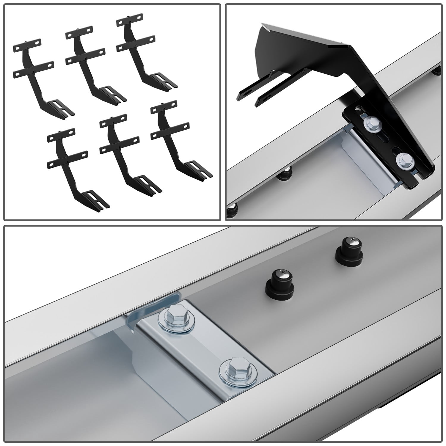 DNA Motoring For 15-24 Ford F150-F450 Super Crew Cab 6.75" Side Step Nerf Bar Running Boards