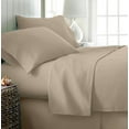 thumbnail image 3 of Pure Egyptian Twin-XL Size Cotton Bed Sheets Set 1000 Thread Count Bedding – Twin-XL Size Bed 12" Inch Deep Pocket Twin-XL Sheets - Taupe, 3 of 7