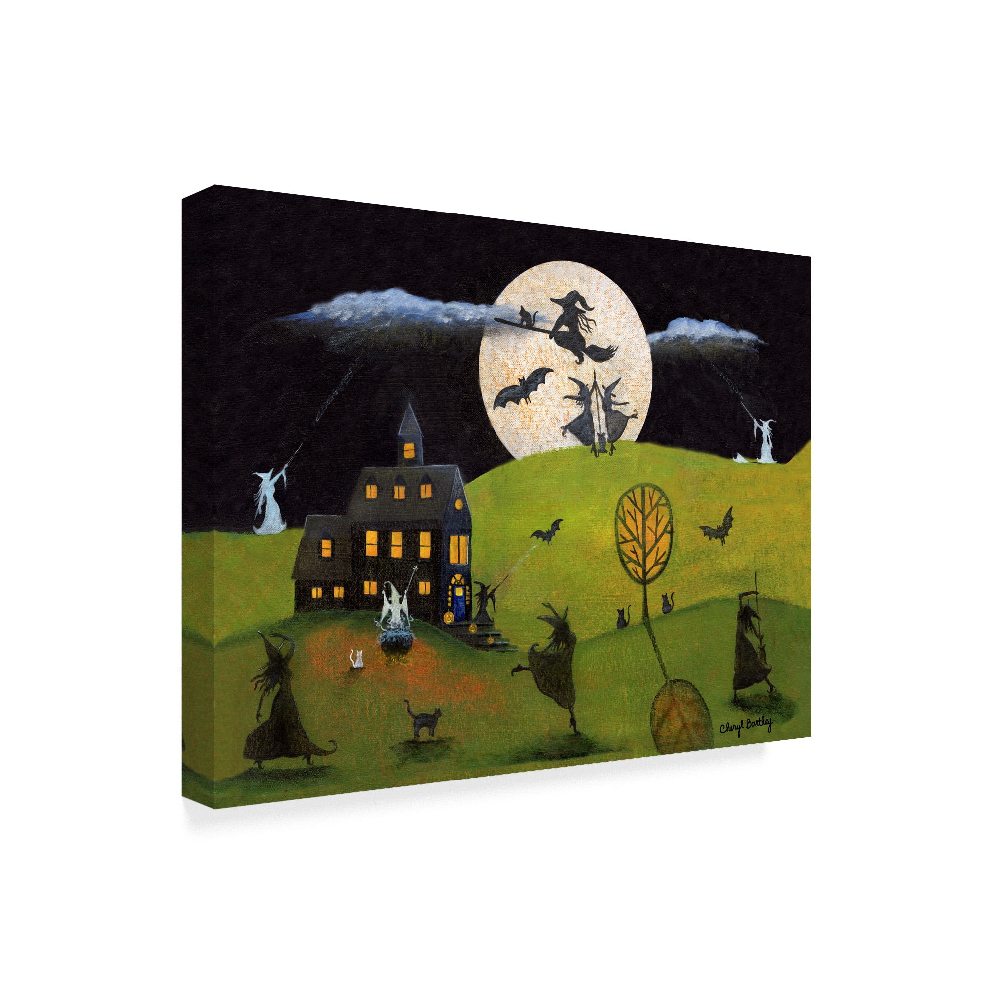 Trademark Fine Art 'White Witch Halloween Dance' Canvas Art by Cheryl Bartley