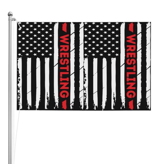 American Flag Wrestling Double Sided Flag 2x3ft For Home/Company/Indoor Outdoor Decoration Flag 100% Polyester Banner