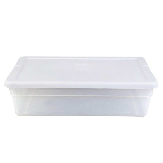 Caja Plástica Sterilite 27L Transparente Con Tapa