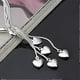 thumbnail image 3 of Pulsera de plata de ley 925 con cadena de cinco líneas y cinco corazones, 3 of 4