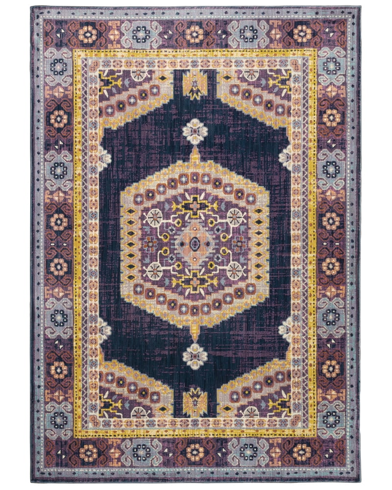 Sphinx Xanadu Area Rug 001B6 Traditional Purple Rings Petals