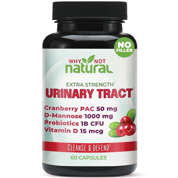 5-in-1 UTI Pills with D Mannose, Cranberry PAC Extract, Probiotics and Vitamin C & D