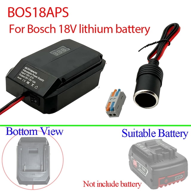 18V to 12V Step Down Converter For Bos*ch Battery Adapter Cigarette Lighter Adapter Power Wheel Adapter