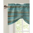 thumbnail image 2 of Aqua Vintage Wood Grain Rustic Small Curtain Rod Pocket Short Curtains Home Decor Partition Cabinet Door Window Curtains, 2 of 6