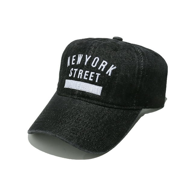 Gorra de béisbol de mezclilla de algodón con estampado liso bordado «NEW YORK STREET»