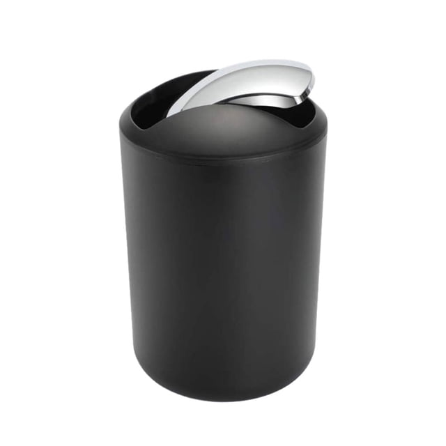 Ounissouiy Cubo de basura Cubo de basura Dispensador de cubo de basura Suministros de baño Cubos de cepillo de baño multifuncionales de larga Suministros de limpieza para el hogar Negro