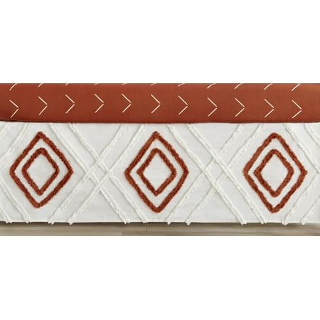 UPC: 0846480088110 | Diamond Tuft Orange Dust Ruffle Crib Skirt by Sweet Jojo Designs