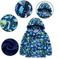 thumbnail image 4 of KYAIGUO Kids Toddler Boys Girls Rain Jackets Lightweight Waterproof Hooded Raincoats Windbreakers Medium Length Fashionable Windbreakers Coat Outwear for Kids 3-10Y, 4 of 8