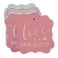 thumbnail image 3 of Inkdotpot Pack Of 100 Real Rose Gold Foil Bracket Shape Paper Tags Love Is Sweet Wedding Favor Hang Tags, 3 of 7