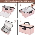 thumbnail image 4 of Portable makeup box with Lock, Large Capacity Travel Makeup Case Organizer, Makeup Bags for Girls Traveling With Handle and Divider Makeup Bag (Pink), 4 of 4
