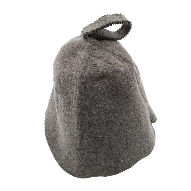 1 pieza de gorro de Sauna, accesorio resistente al calor de lana, protege la cabeza portátil segura del bordado Gris Sharpla Sombrero de sauna