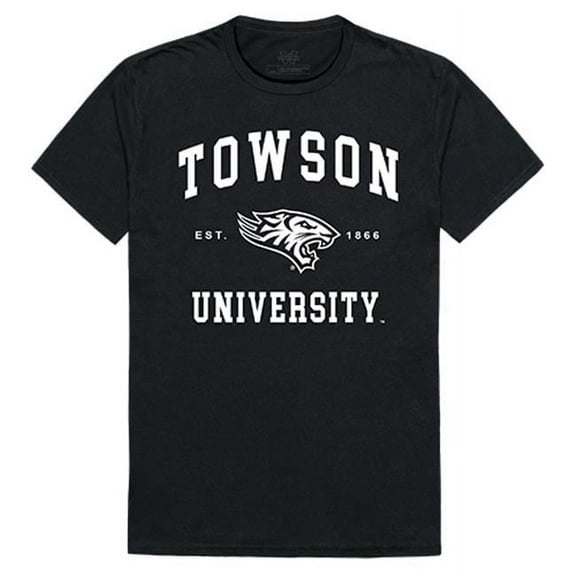 W Republic Apparel 526-153-BLK-01 Towson University Seal Tee, Black - Small