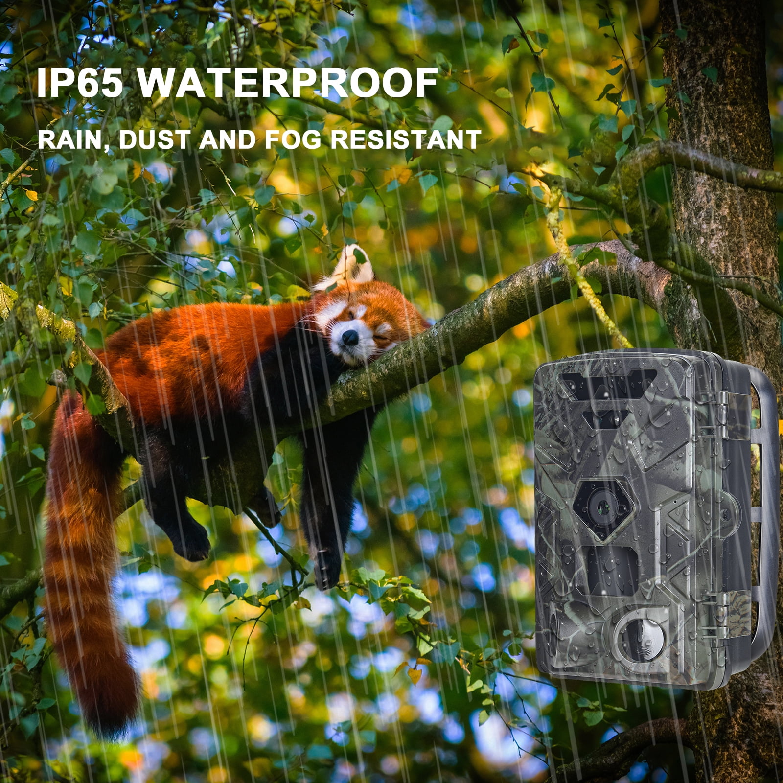 SuntekCam Trail Camera,50MP 4K Game Camera Hunting Camera with 32GB SD Card Low Glow Night Vision Motion Activated 120° Waterproof for Outdoor Scouting Wildlife Monitoring