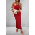 thumbnail image 4 of Vestido PRETTYGARDEN Strapless Ajustado Maxi Rojo S, 4 of 8