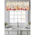 thumbnail image 2 of Rustic Autumn Valances for Windows Flowers Eucalyptus Leaves Thanksgiving Retro Kitchen Valance Curtain Rod Pocket Small Curtains for Cafe Bathroom Laundry Basement 54" x 18", 2 of 8